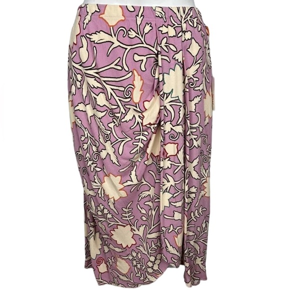 NWT Knox Rose Women's Pink Crepe Floral Drapey A-Line Wrap‎ Skirt Sz XL - Picture 1 of 9
